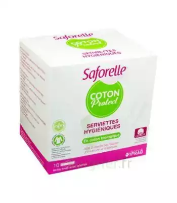 Saforelle Coton Protect Serviette Jetable Avec Ailette B/10 à QUETIGNY